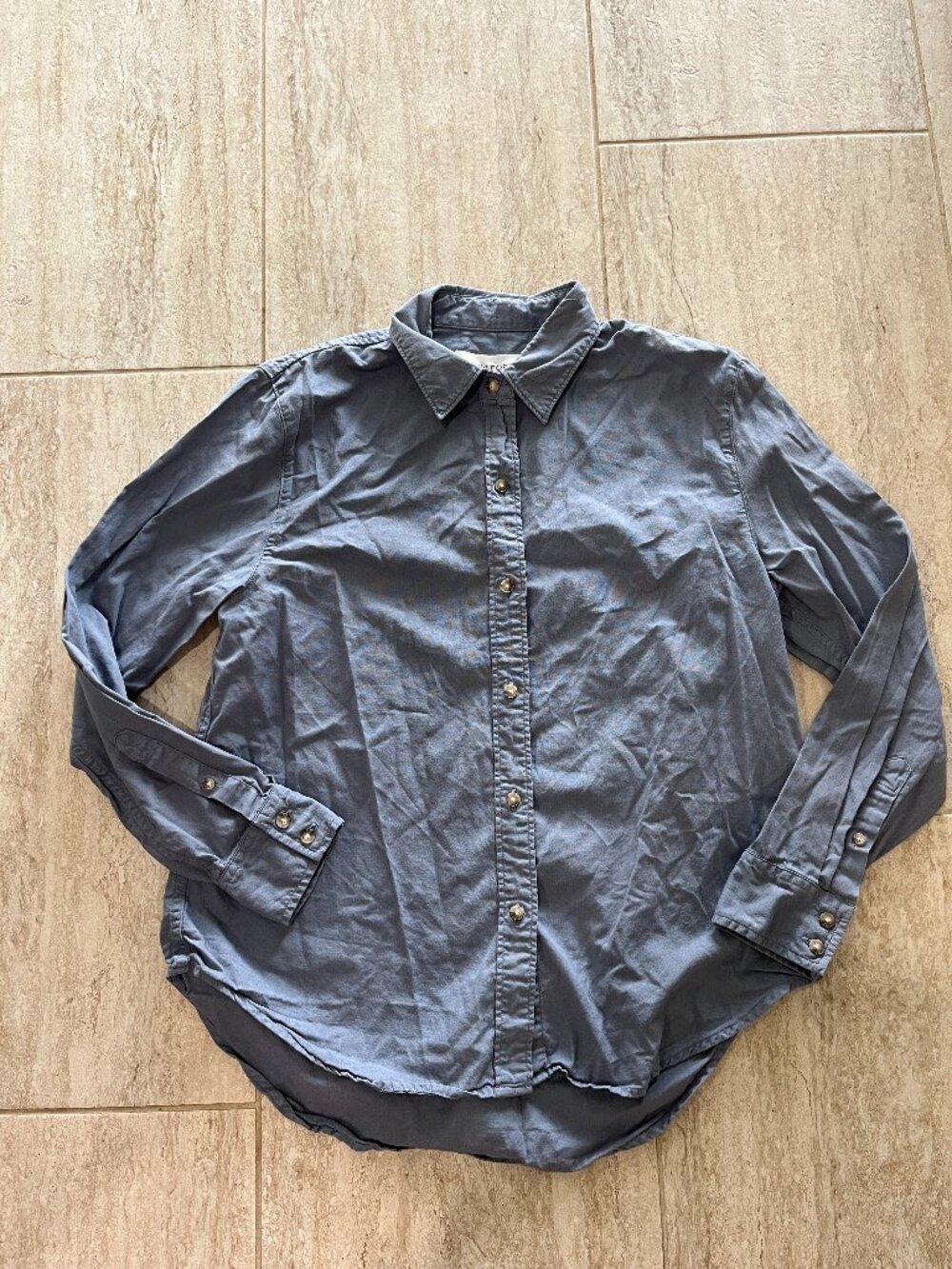 Aritzia Blue Button-Down Shirt